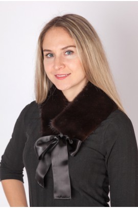 Black mink fur collar - neck warmer